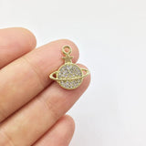 6pcs Earth Rhinestone Coin Zinc Alloy Jewelry DIY 2 colors