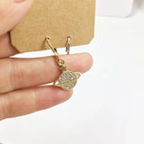 6pcs Earth Rhinestone Coin Zinc Alloy Jewelry DIY 2 colors