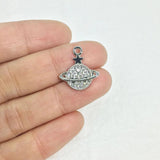 6pcs Earth Rhinestone Coin Zinc Alloy Jewelry DIY 2 colors