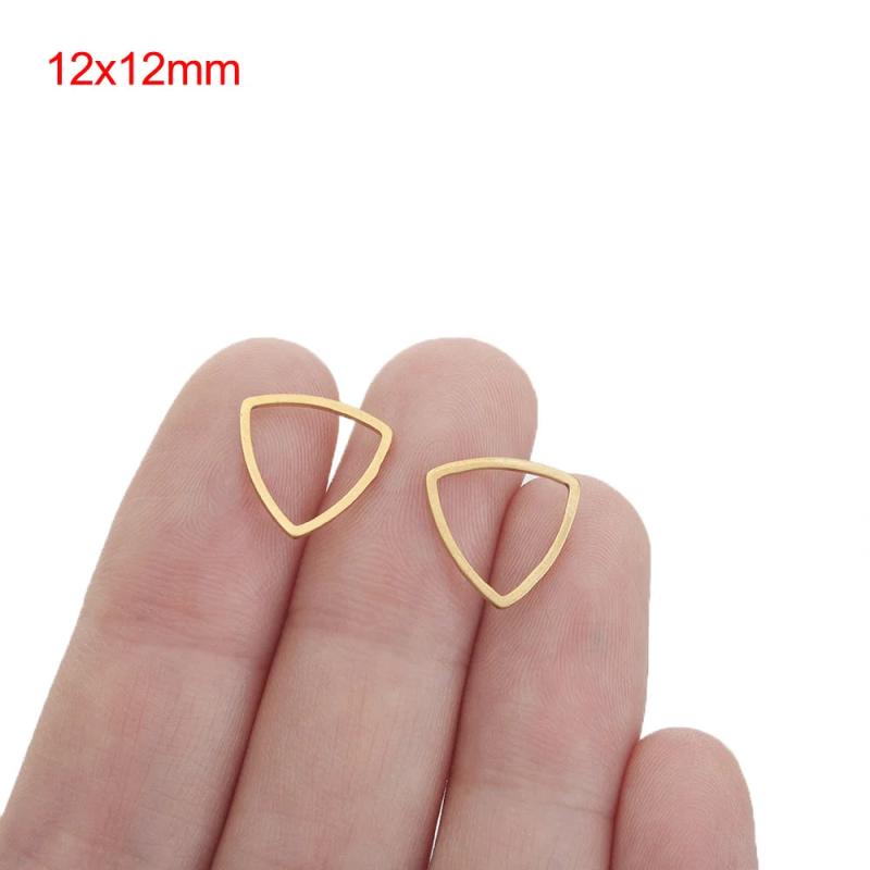 10pcs Stainless Steel Triangle Open Bezels Charms for DIY Earrings