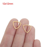 10pcs Stainless Steel Triangle Open Bezels Charms for DIY Earrings