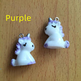 10pcs Cartoon Resin Horse Charm Pendants for DIY Jewelry Making