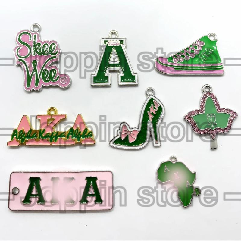 Green Pink Enamel Metal DIY Pendant Accessories