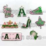 Green Pink Enamel Metal DIY Pendant Accessories