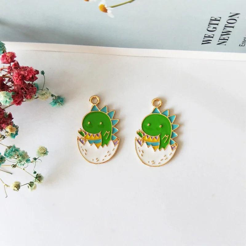 10pcs Dinosaur Unicorn Enamel Charms Horse Alloy Pendants Jewelry Craft DIY