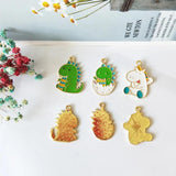 10pcs Dinosaur Unicorn Enamel Charms Horse Alloy Pendants Jewelry Craft DIY