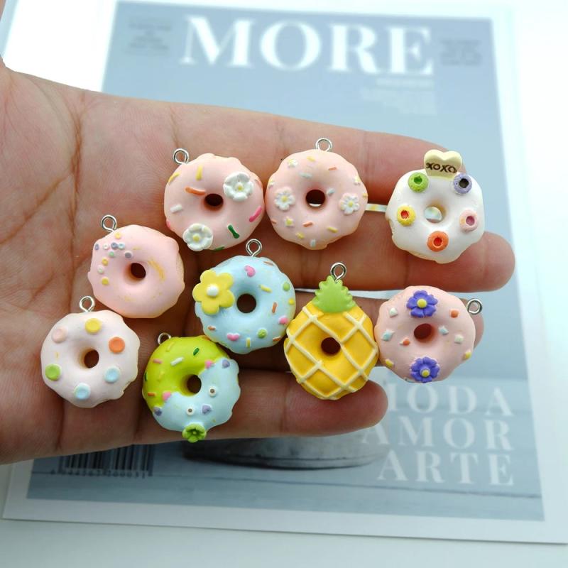 10pcs Donuts Charms for Jewelry Making