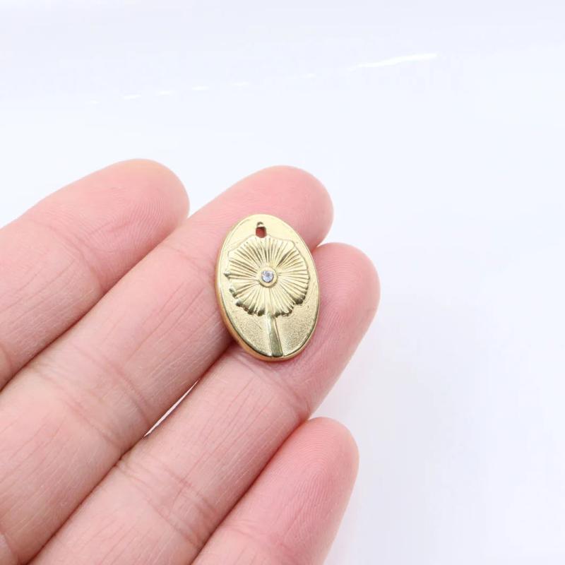 5pcs Stainless Steel High Flower Charms Pendant DIY Jewelry Unfading 2 Colors