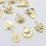Geometry Coin Charms Pendant for DIY Jewelry Making