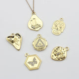 Geometry Coin Charms Pendant for DIY Jewelry Making