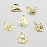 Geometry Coin Charms Pendant for DIY Jewelry Making