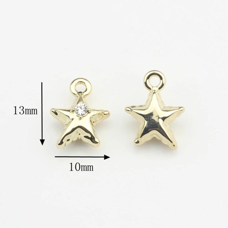 Zinc Alloy Mini 3D Star Moon Charms 10pcs DIY Charms Jewelry