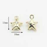Zinc Alloy Mini 3D Star Moon Charms 10pcs DIY Charms Jewelry