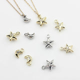 Zinc Alloy Mini 3D Star Moon Charms 10pcs DIY Charms Jewelry