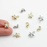 Zinc Alloy Mini 3D Star Moon Charms 10pcs DIY Charms Jewelry