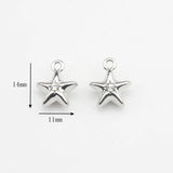 Zinc Alloy Mini 3D Star Moon Charms 10pcs DIY Charms Jewelry