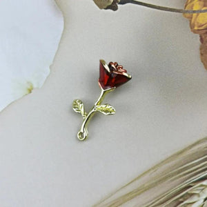 10pcs 3D Enamel Red Rose Flower Pendants Wedding DIY Je