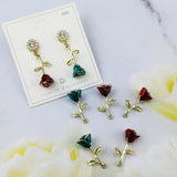 10pcs 3D Enamel Red Rose Flower Pendants Wedding DIY Je