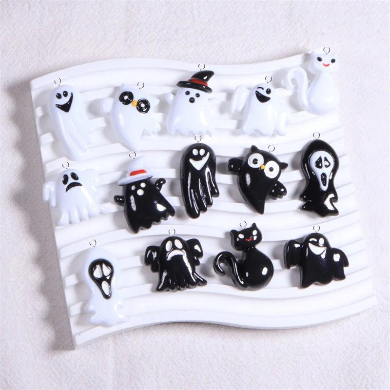 10pcs Halloween Charms Ghost Specter Pendant for DIY Jewelry Making Findings