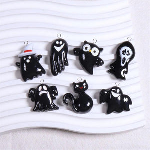 10pcs Halloween Charms Ghost Specter Pendant for DIY Jewelry Making Findings