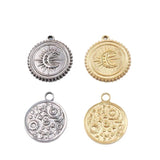 5pcs 16mm Stainless Steel Moon Charms Pendant 2 Colors