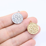 5pcs 16mm Stainless Steel Moon Charms Pendant 2 Colors
