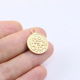 5pcs 16mm Stainless Steel Moon Charms Pendant 2 Colors