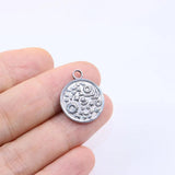 5pcs 16mm Stainless Steel Moon Charms Pendant 2 Colors
