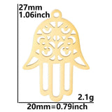 10pcs HAMSA Hand of Fatima Pendants Stainless Steel Bulk Charm for Jewelry