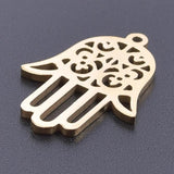 10pcs HAMSA Hand of Fatima Pendants Stainless Steel Bulk Charm for Jewelry