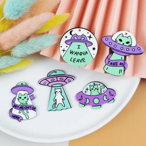 10pcs Alien Cat Spaceship Acrylic Charms DIY Jewelry Earrings Pendants Bulk