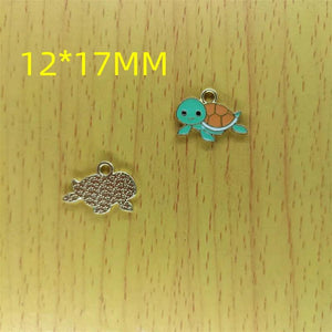 10pcs Enamel Turtle Charms for DIY Necklace Earrings Bracelet Keychain