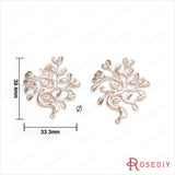 4PCS High Champagne Plated Brass Tree Charms Pendants DIY Jewelry