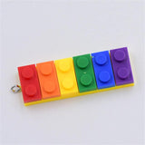 10Pcs Rainbow Building Block Acrylic Charms Earring Bag Key Chain DIY Decor