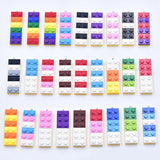 10Pcs Rainbow Building Block Acrylic Charms Earring Bag Key Chain DIY Decor