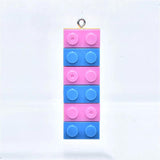 10Pcs Rainbow Building Block Acrylic Charms Earring Bag Key Chain DIY Decor