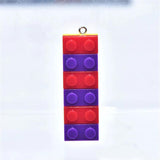 10Pcs Rainbow Building Block Acrylic Charms Earring Bag Key Chain DIY Decor
