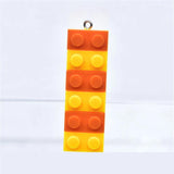 10Pcs Rainbow Building Block Acrylic Charms Earring Bag Key Chain DIY Decor
