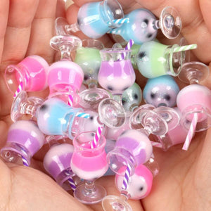 10pcs Milk Resin Drink Charms Pendant DIY Jewelry Making Accessories