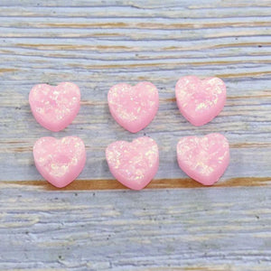 30 Pcs Heart Pendant Opal Stone 12mm DIY Necklace Bracelet Making