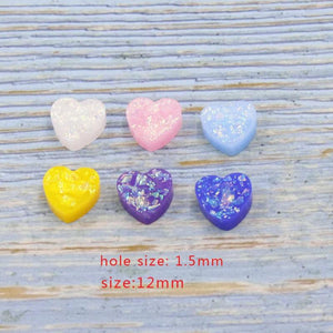 30 Pcs Heart Pendant Opal Stone 12mm DIY Necklace Bracelet Making
