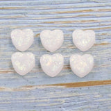 30 Pcs Heart Pendant Opal Stone 12mm DIY Necklace Bracelet Making
