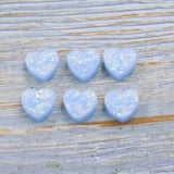 30 Pcs Heart Pendant Opal Stone 12mm DIY Necklace Bracelet Making
