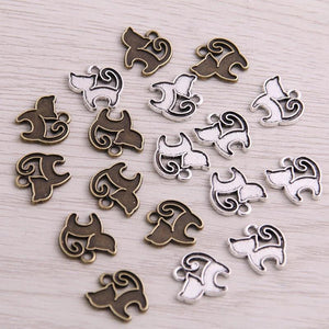 100PCS Small Cat Charms Animal Pendant Jewelry Metal Alloy