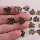 100PCS Small Cat Charms Animal Pendant Jewelry Metal Alloy
