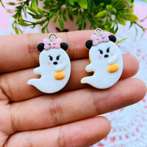 10pcs Resin Flatback Ghost Biscuit Penguin Charms for DIY Jewelry Making