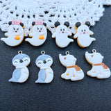 10pcs Resin Flatback Ghost Biscuit Penguin Charms for DIY Jewelry Making