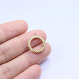 5pcs 15mm Stainless Steel High Circle Charms DIY Necklace Earrings