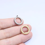 5pcs 15mm Stainless Steel High Circle Charms DIY Necklace Earrings