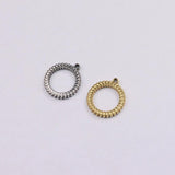 5pcs 15mm Stainless Steel High Circle Charms DIY Necklace Earrings